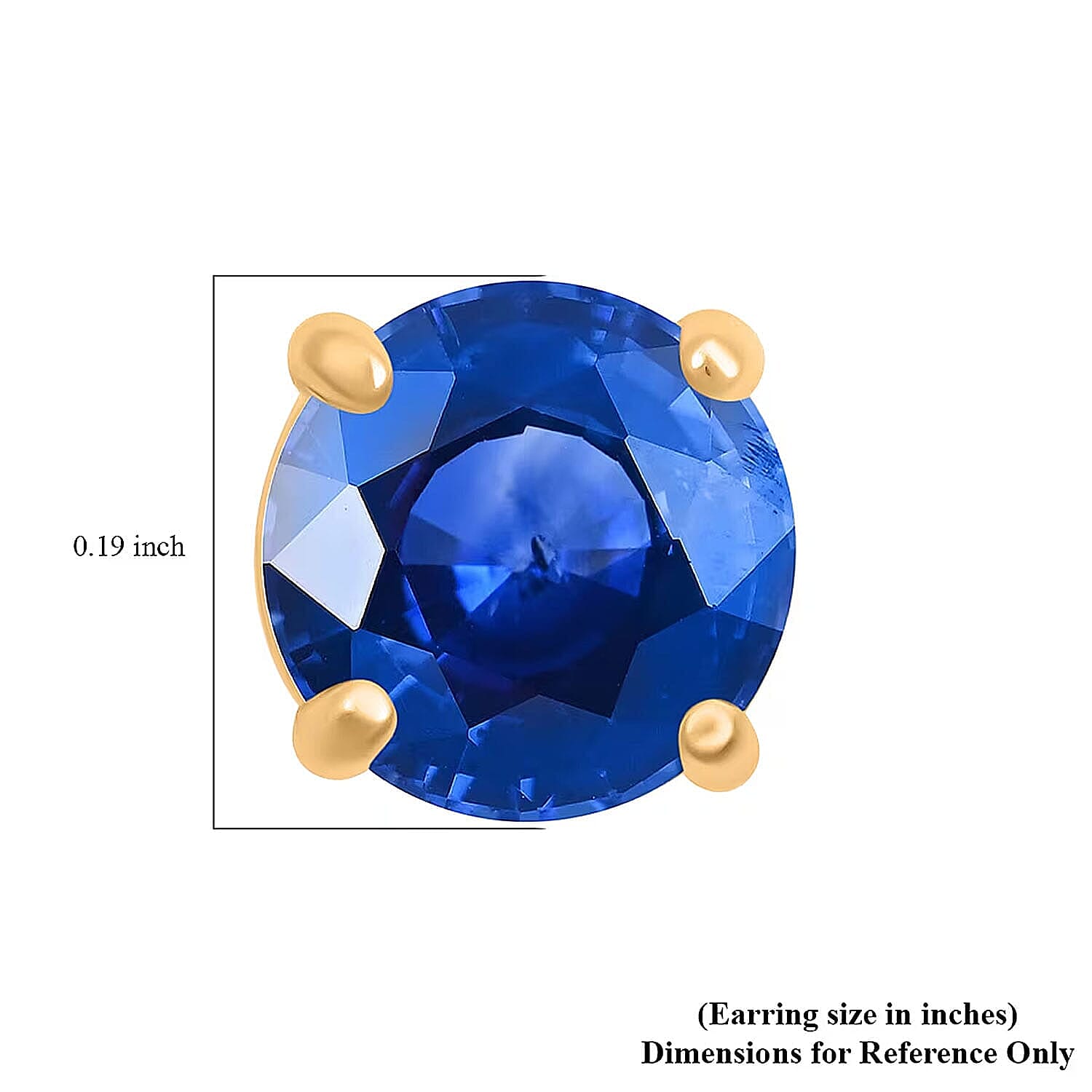 Luxoro 14K Yellow Gold AAA Ceylon Sapphire Earring, Gold Wt.0.46 Gms  1.100  Ct.