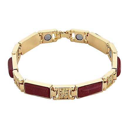 Designer Inspired- Cherry Quartz Magnetic Therapy Bracelet (Size - 7.25)