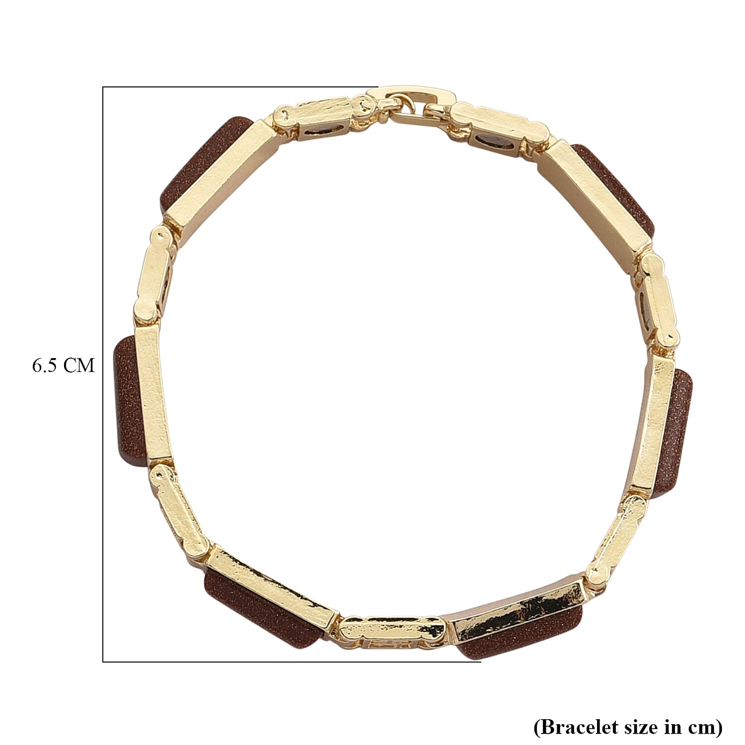 Designer Inspired- Gold Sand Stone Magnetic Therapy Bracelet (Size - 7.5) .