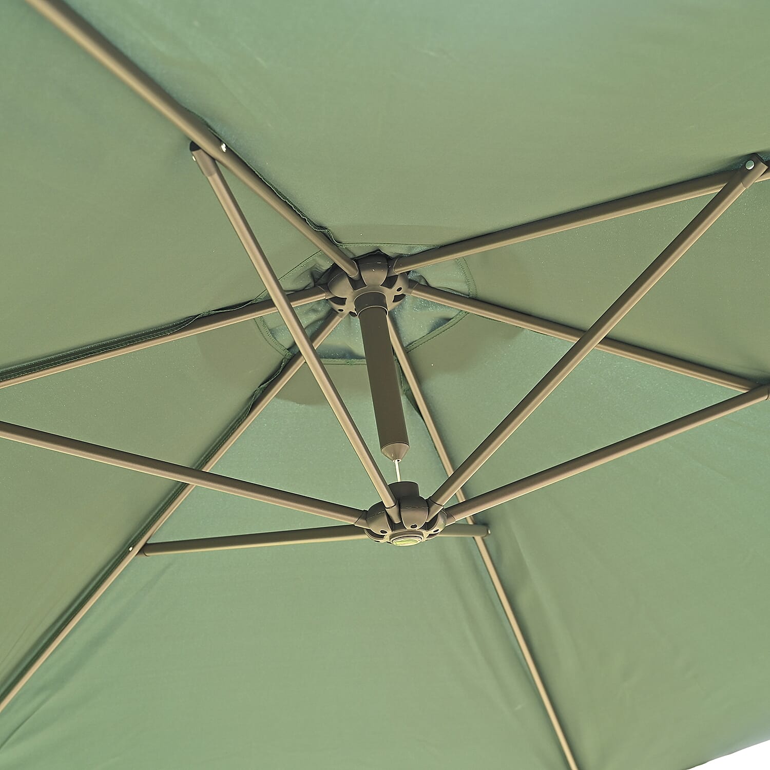 Cantilever Banana Umbrella - Overhanging 6-Rib Garden Parasol (3m) - Green