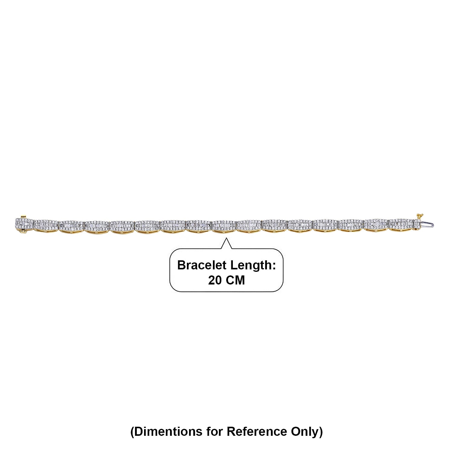 NY Close Out Deal- Luxuriant Lab Grown Diamond (SI-GH) Bracelet (Size - 7.5) in 18K YG Vermeil Sterling Silver 4.25 Ct.