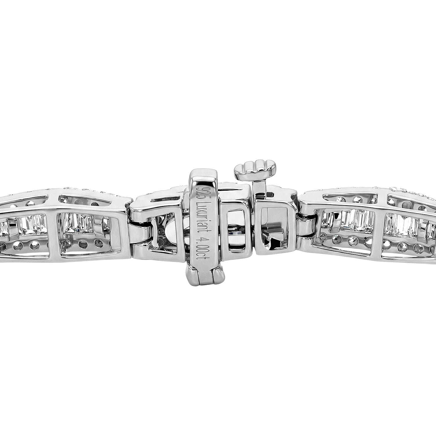 NY Close Out Deal-Luxuriant Lab Grown Diamond (SI-GH) Bracelet (Size - 7.5) in Rhodium Overlay Sterling Silver 4.25 Ct.