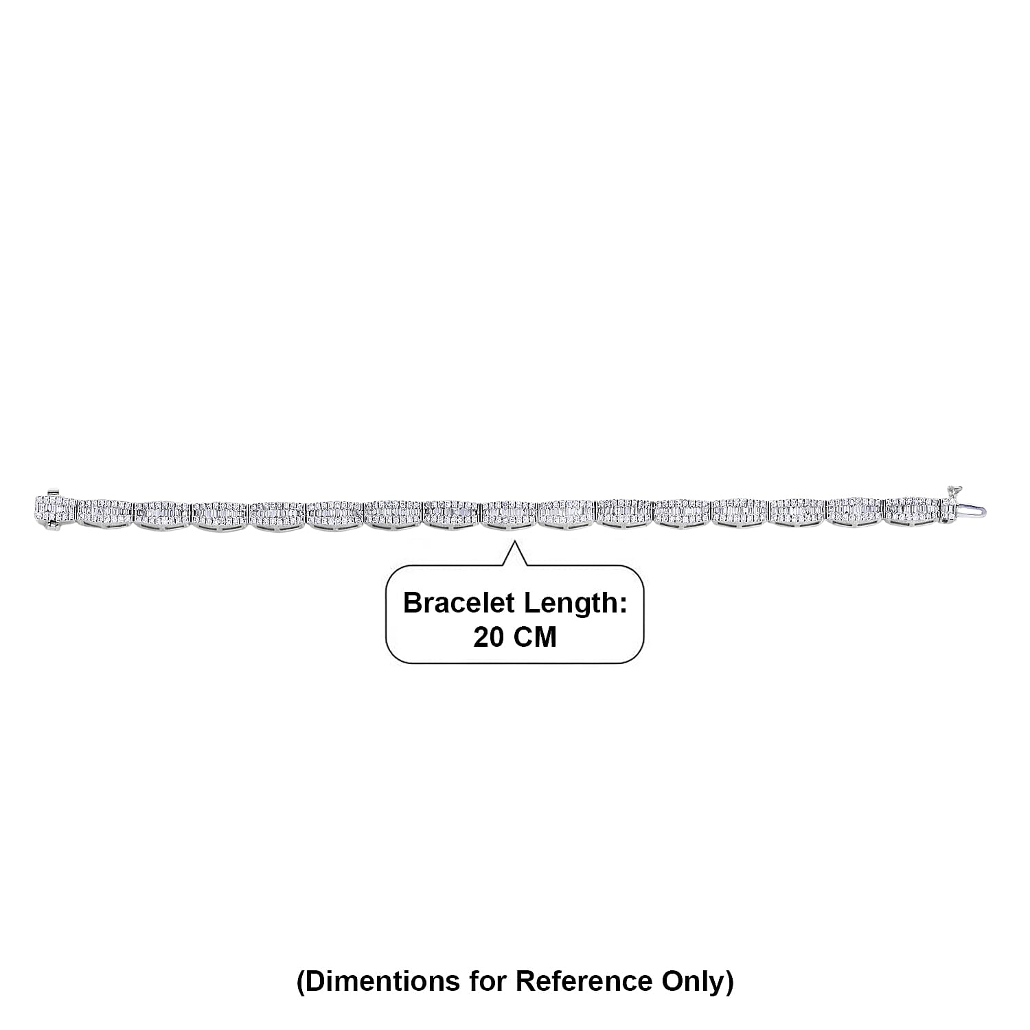NY Close Out Deal-Luxuriant Lab Grown Diamond (SI-GH) Bracelet (Size - 7.5) in Rhodium Overlay Sterling Silver 4.25 Ct.