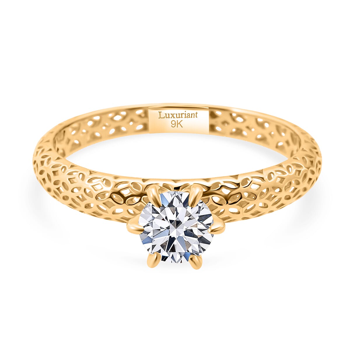 Luxuriant 9K Yellow Gold Lab Grown Diamond (SI-GH) Ring 0.50 Ct.
