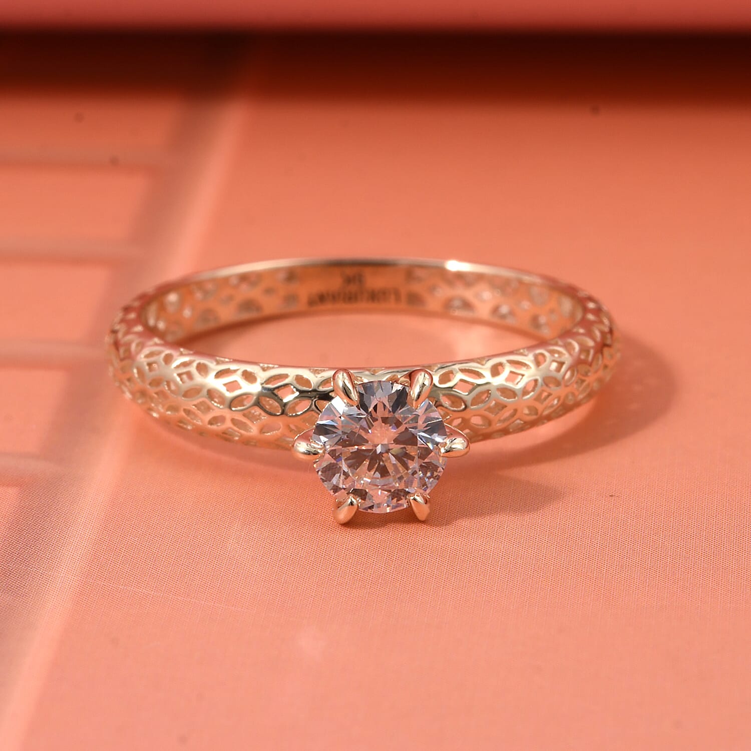 Luxuriant 9K Yellow Gold Lab Grown Diamond (SI-GH) Ring 0.50 Ct.