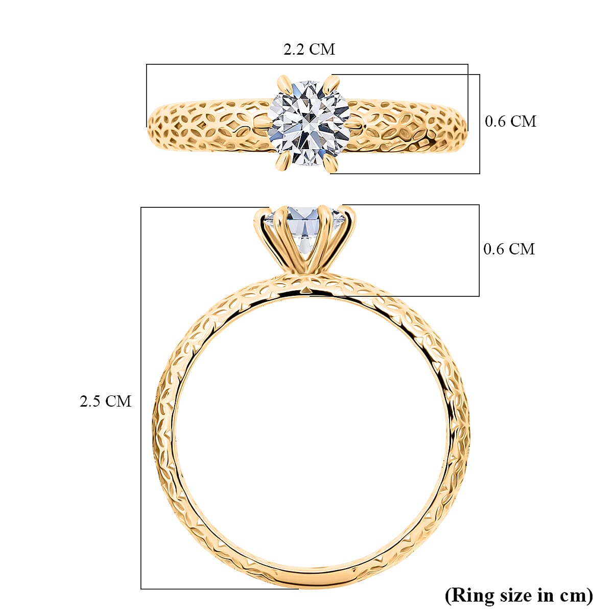 Luxuriant 9K Yellow Gold Lab Grown Diamond (SI-GH) Ring 0.50 Ct.