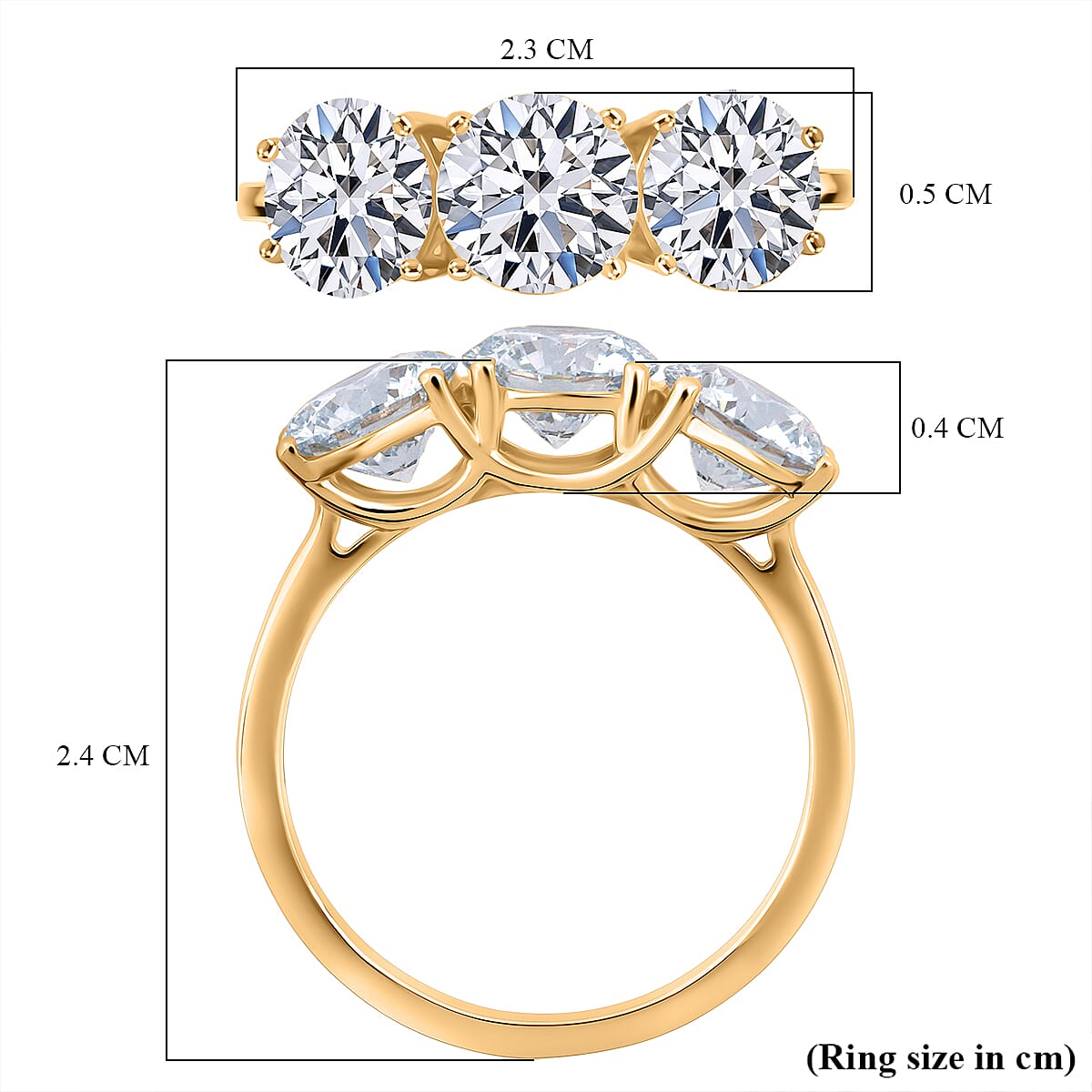 Luxuriant 18K Yellow Gold IGI Certified Lab Grown Diamond (VS-EF) Ring 3.00 Ct, Gold Wt. 3.00 Gms.