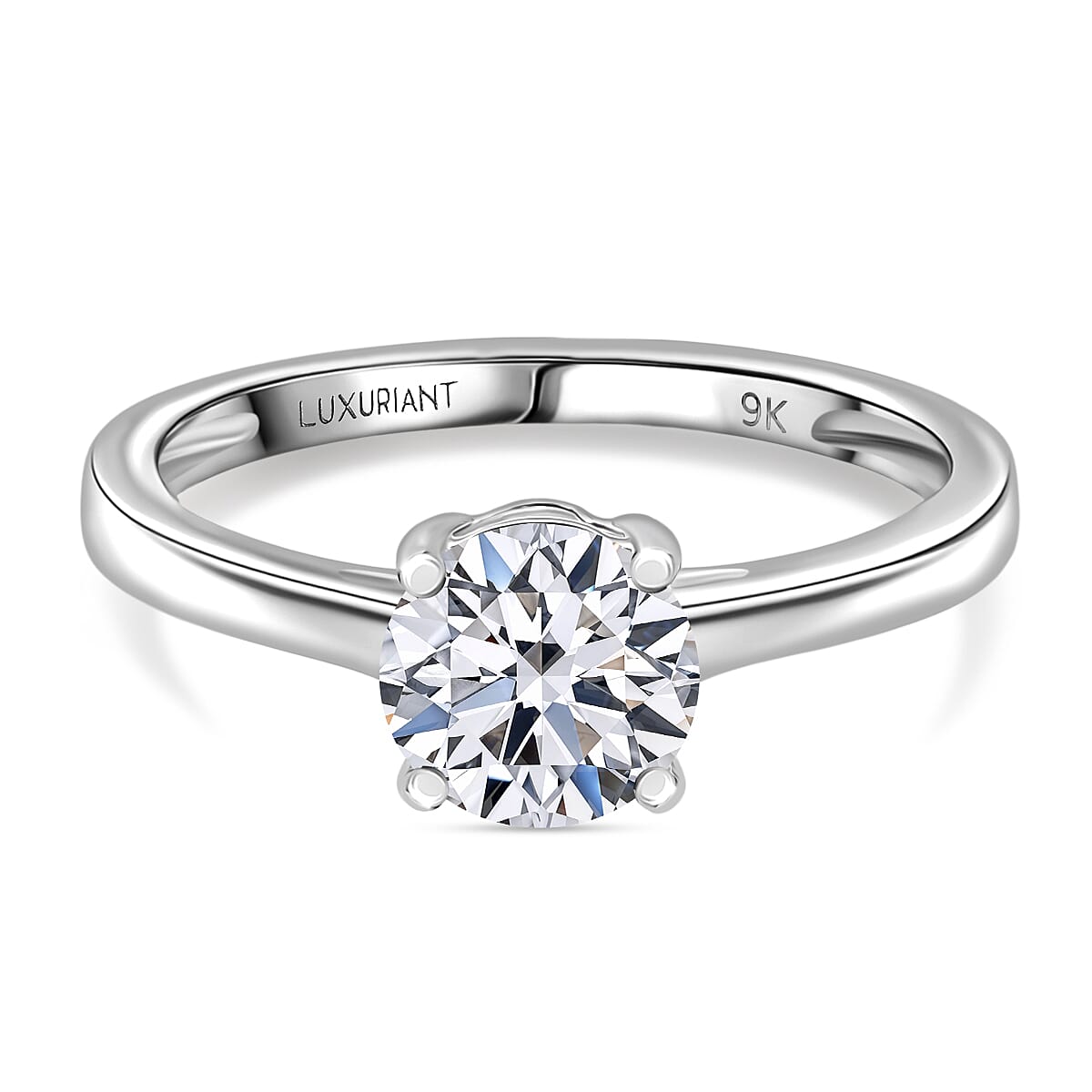 Luxuriant 9K White Gold SGL Certified Lab Grown Diamond (SI-GH) Solitaire Ring 1.04 Ct.