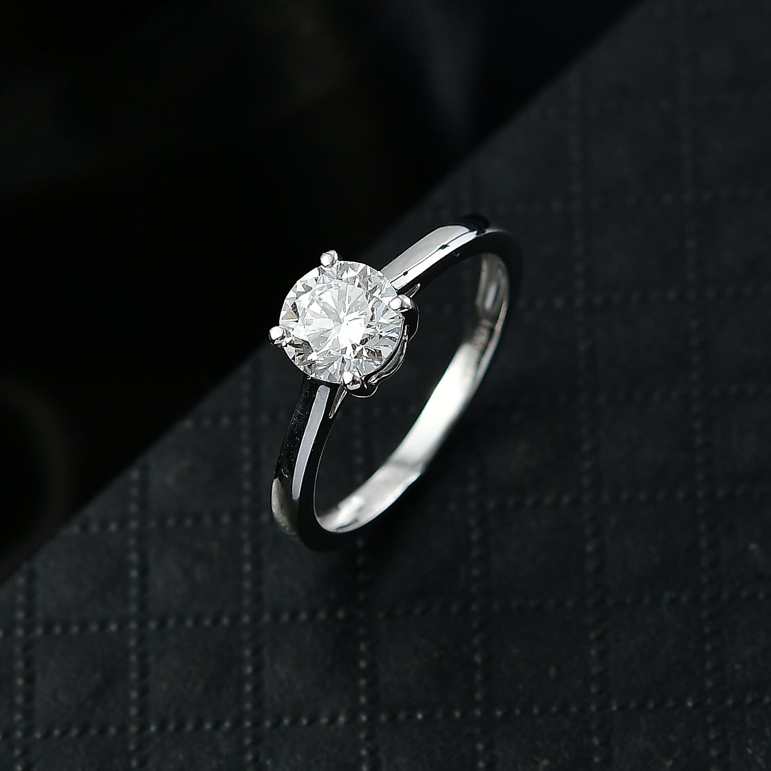 Luxuriant 9K White Gold SGL Certified Lab Grown Diamond (SI-GH) Solitaire Ring 1.04 Ct.