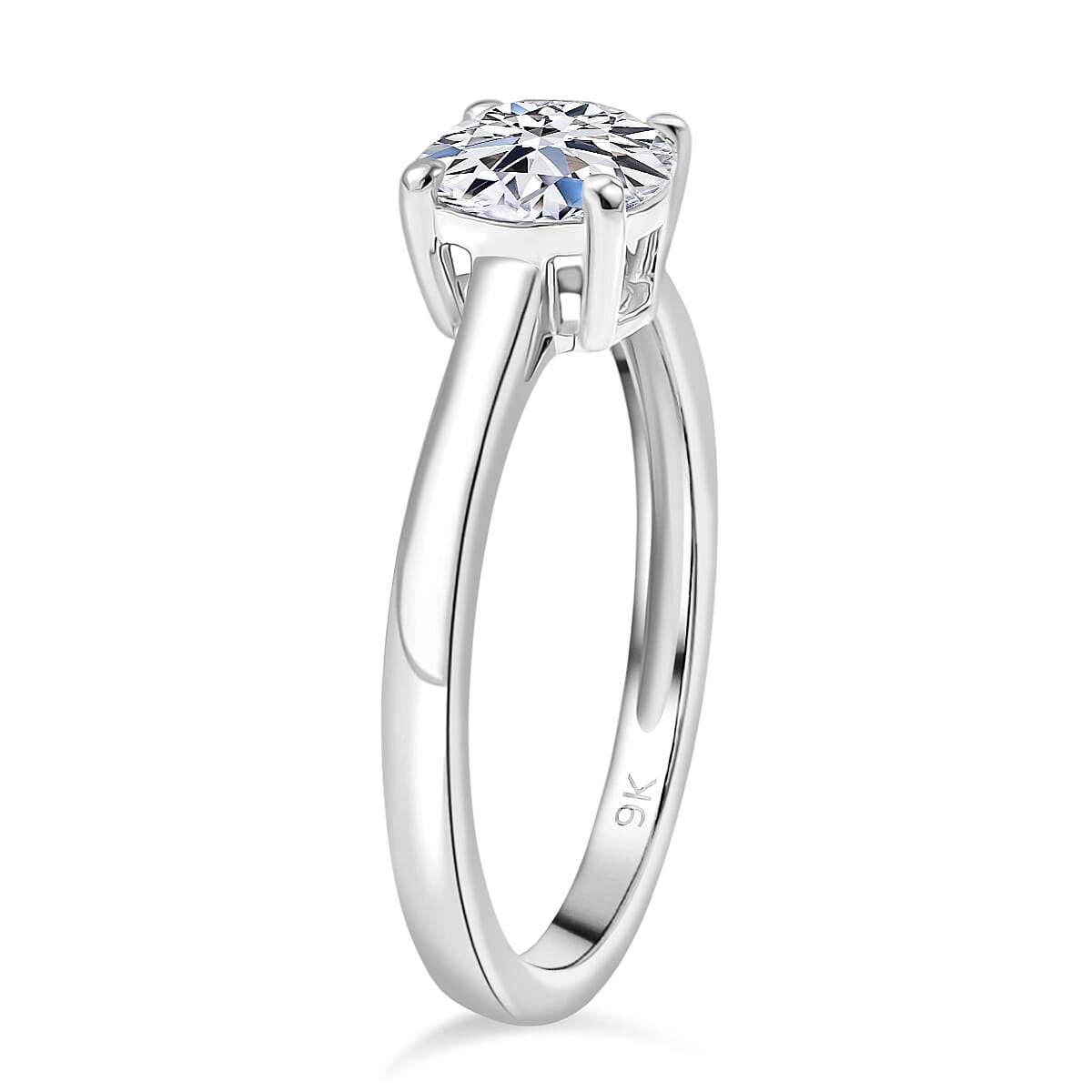 Luxuriant 9K White Gold SGL Certified Lab Grown Diamond (SI-GH) Solitaire Ring 1.04 Ct.