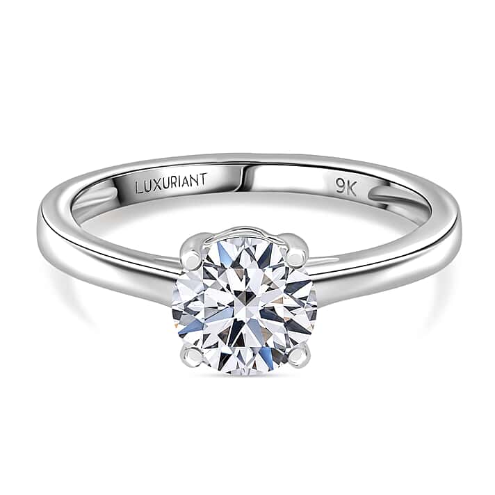 LUXURIANT 1 Ct. Lab Grown Diamond Solitaire Ring in 9K White Gold, SGL Certified