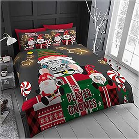 The Player Gnomes Print Bedding Set - Duvet Cover - 1 x Pillow Case (137 x 200 cm) - Green