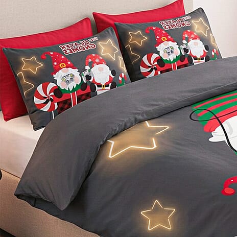 The Player Gnomes Print Bedding Set - Duvet Cover - 1 x Pillow Case (137 x 200 cm) - Green