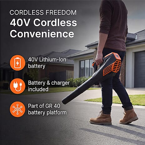 Yard Force LB G18 40V Cordless Leaf Blower with Battery - Charger