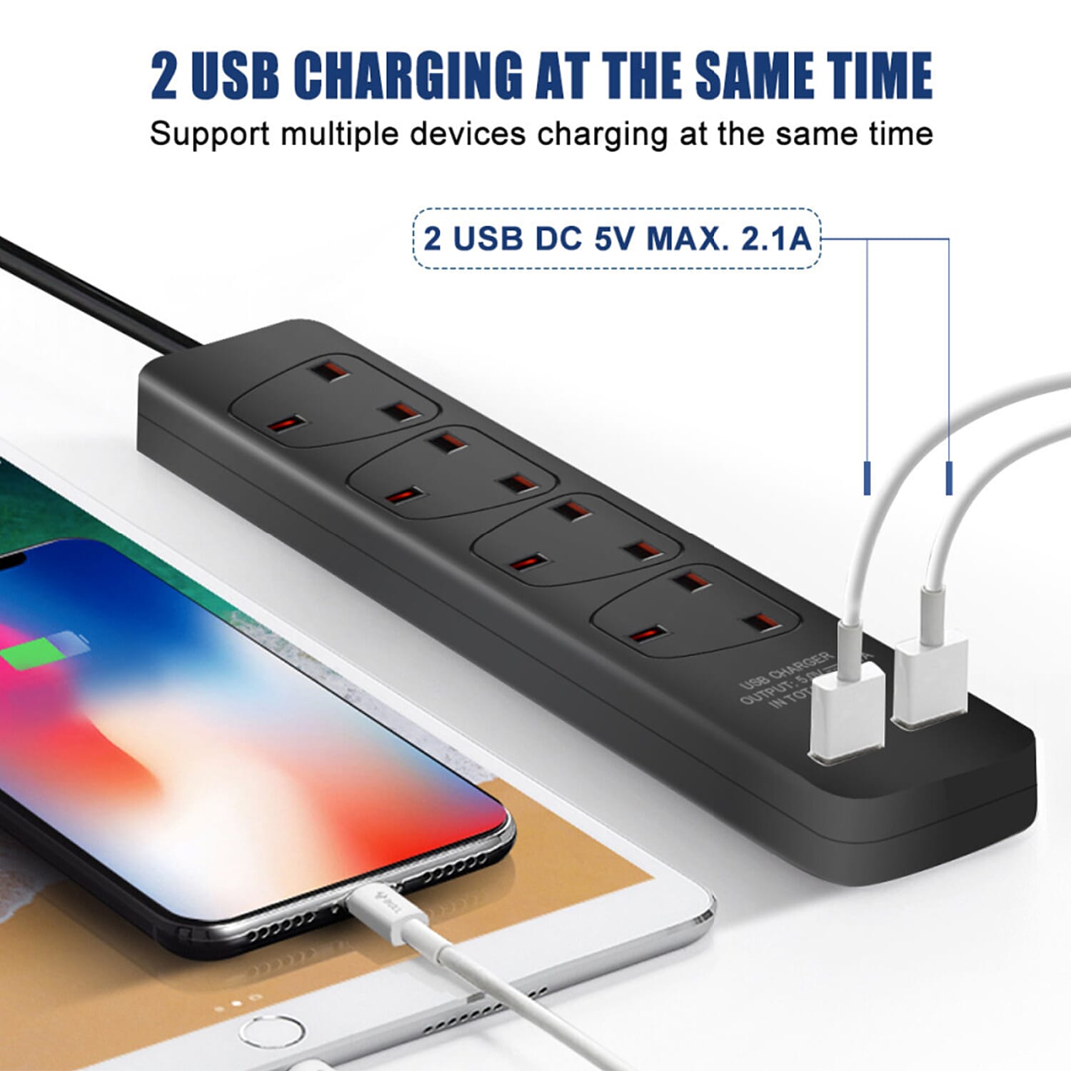UK-Plug-Extension-Board-with-USB-Black