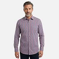 JJ Willis Mens Casual Checker Shirt (Size M) - White, Wine & Navy