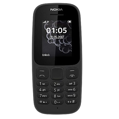 Nokia Mobile 105 with Dual Sim Slot - Black