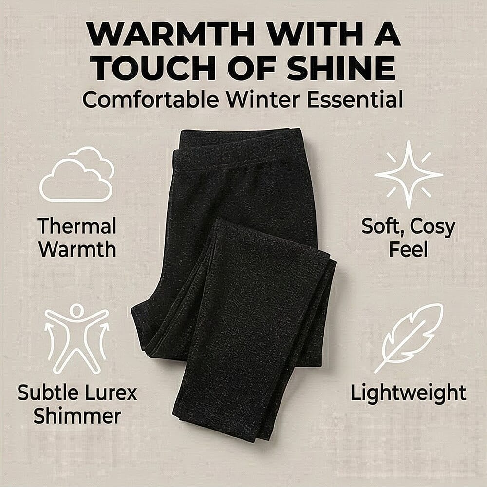 Ladies Lurex Thermal Legging (Size - M-L) - Black