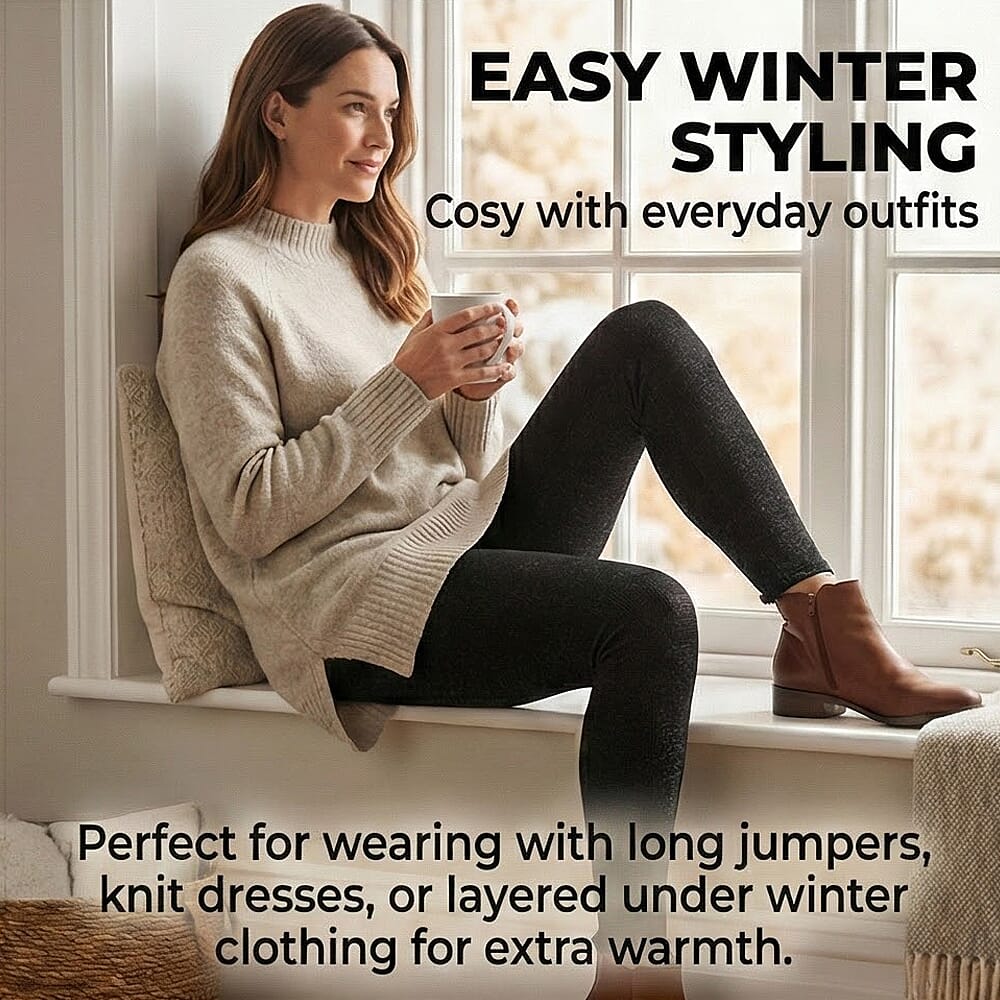 Ladies Lurex Thermal Legging (Size - M-L) - Black