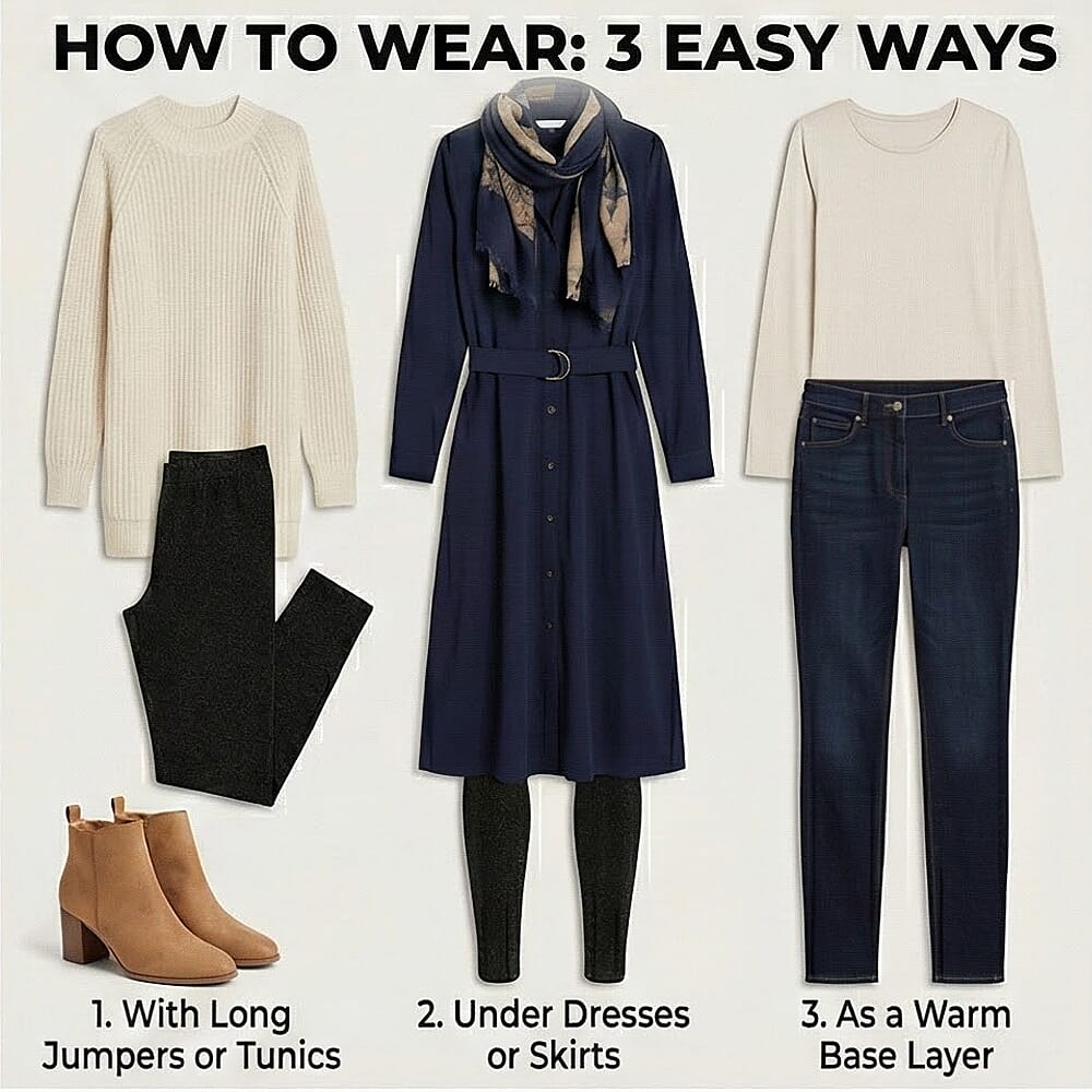 Ladies Lurex Thermal Legging (Size - M-L) - Black