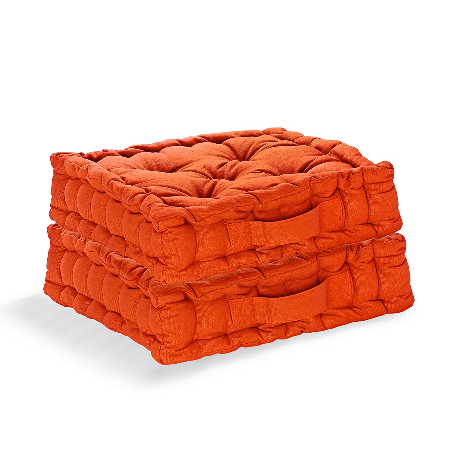 Hush Haven Cotton Solid Cushion Cover (Size 40x8 cm) - Orange