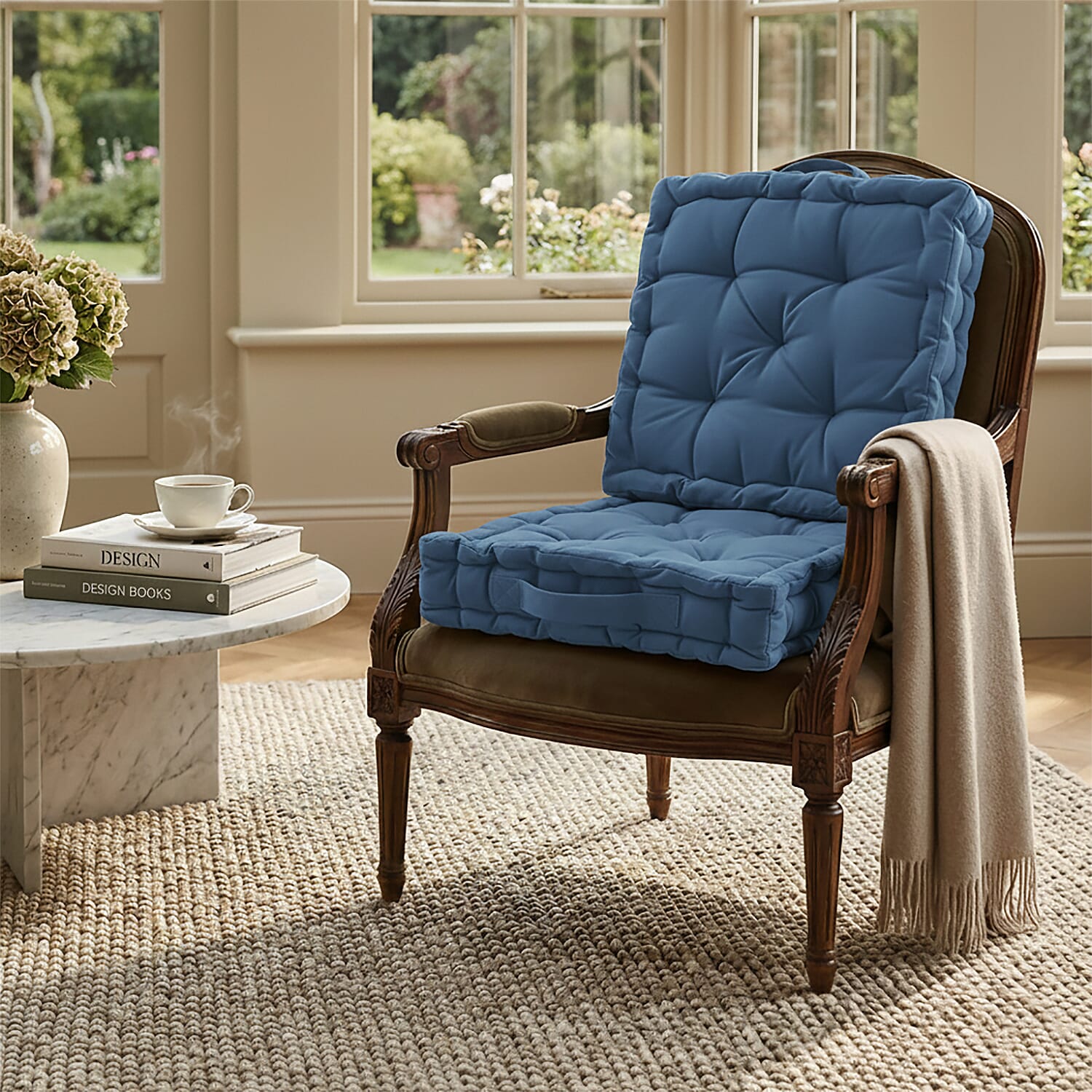 Hush-Haven-Cotton-Solid-Cushion-Cover-Size-40x8-cm-Blue