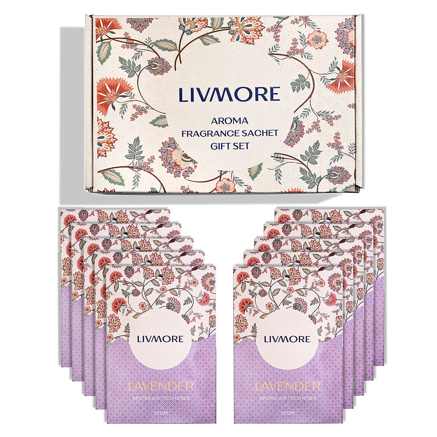 Livmore 10-Pack Lavender Fragrance Scented Sachets - 20g