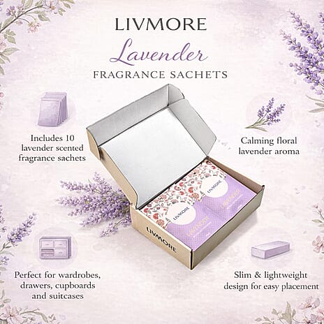 Livmore 10-Pack Lavender Fragrance Scented Sachets - 20g