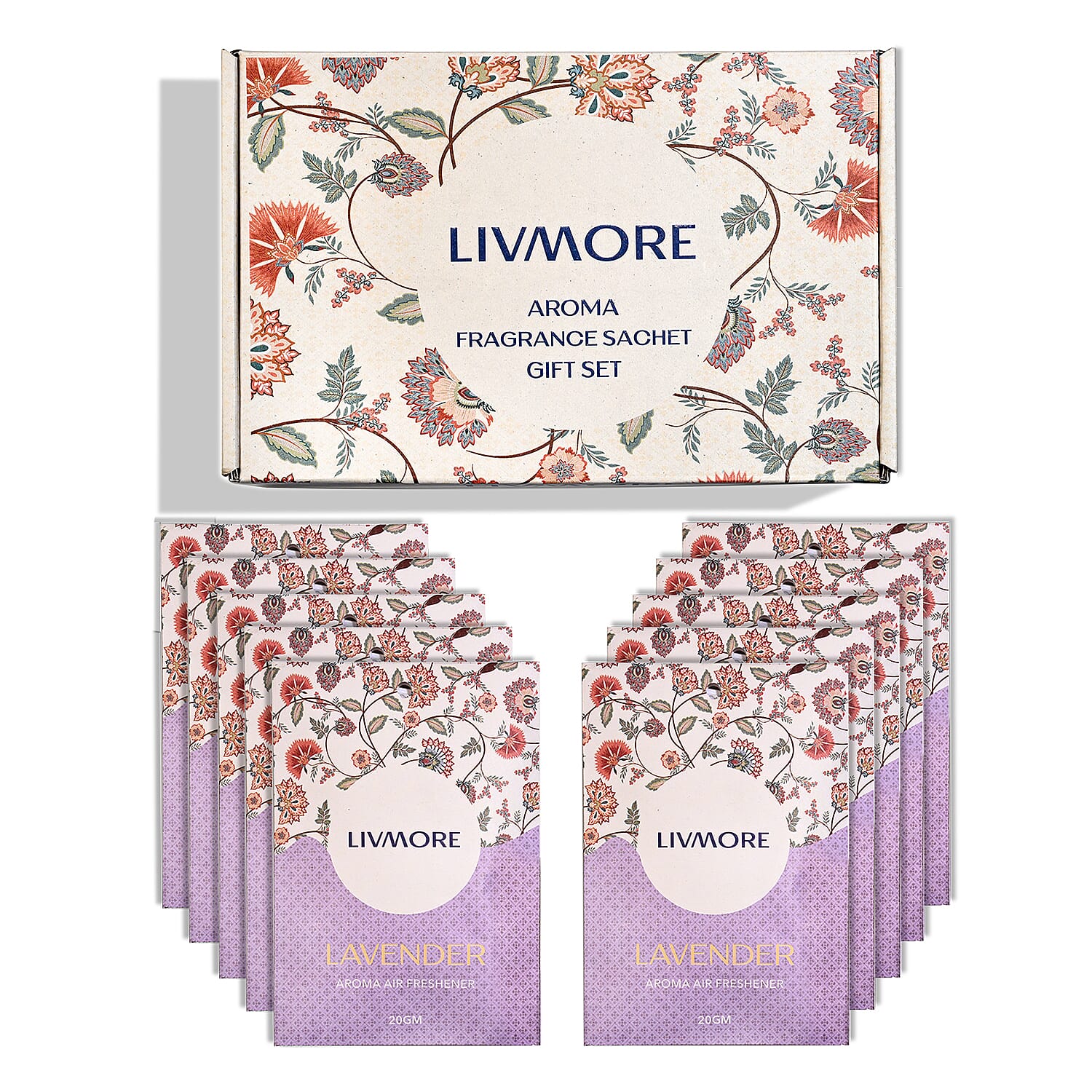 Livmore 10-Pack Lavender Fragrance Scented Sachets - 20g