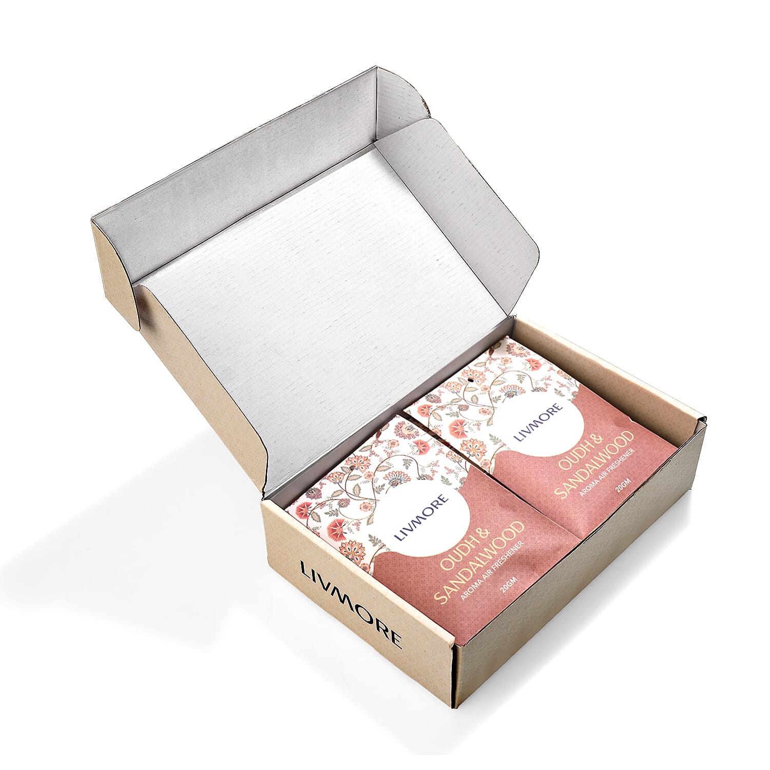 Livmore 10-Pack Oudh & Sandalwood Aroma Fragrance Scented Sachets - 20g