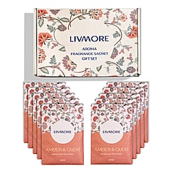 Livmore 10-Pack Oudh & Sandalwood Aroma Fragrance Scented Sachets - 20g