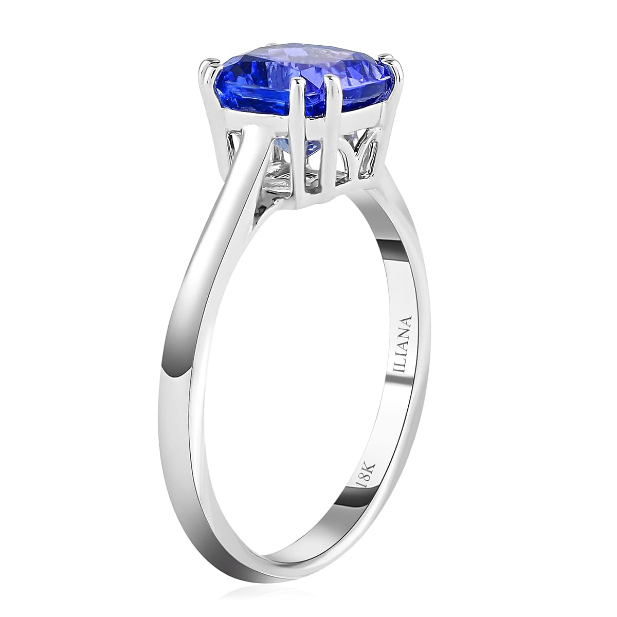 Iliana 18K W Gold AAA Tanzanite Ring, Gold Wt.3.02 Gms  1.900  Ct.