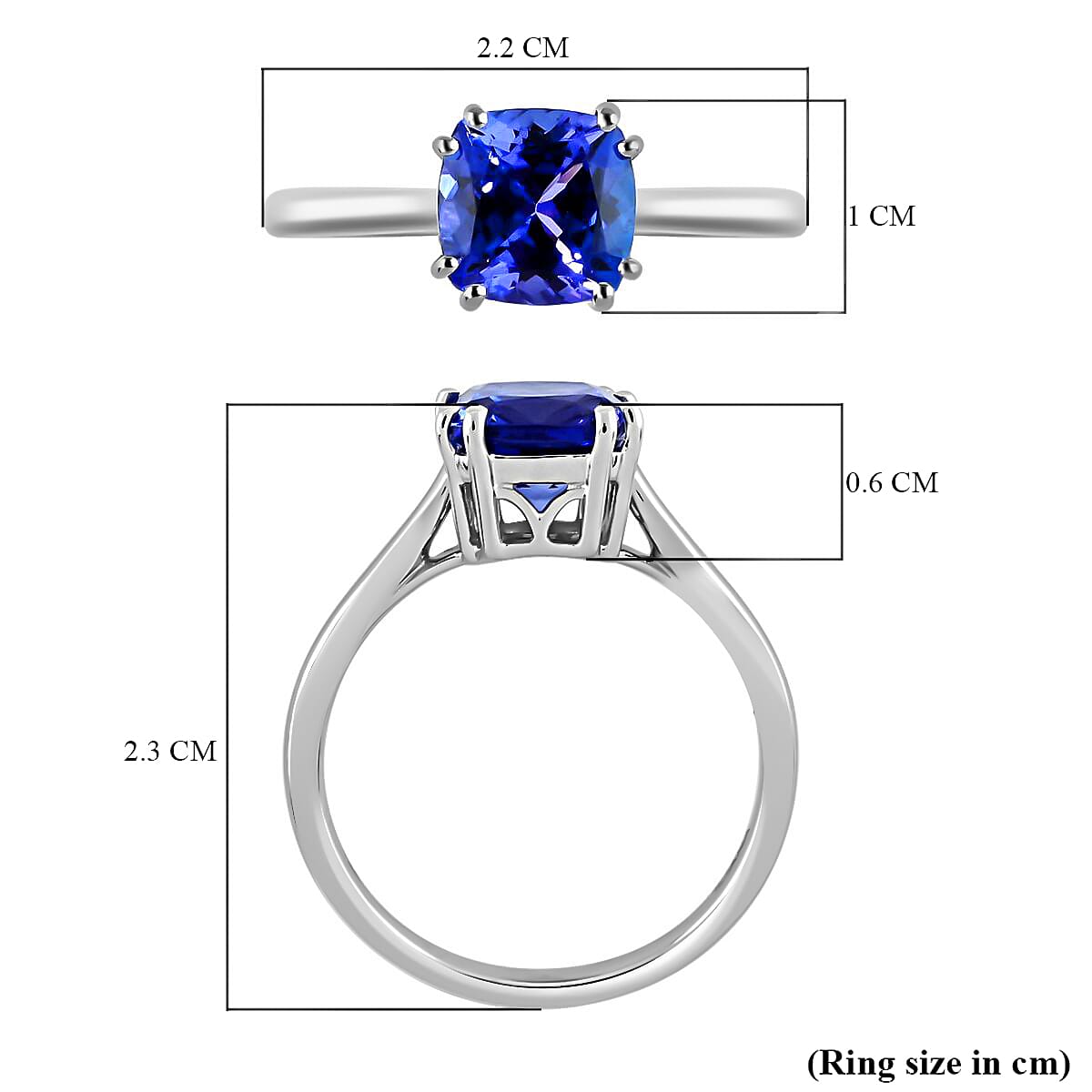 Iliana 18K W Gold AAA Tanzanite Ring, Gold Wt.3.02 Gms  1.900  Ct.