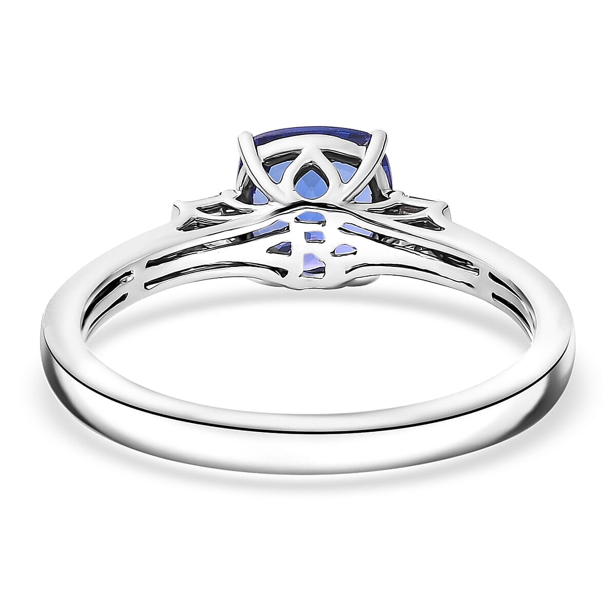 950 Platinum AAAA Tanzanite White Diamond VS-EF Solitaire Ring, Platinum Wt.4.91 Gms  1.890  Ct.