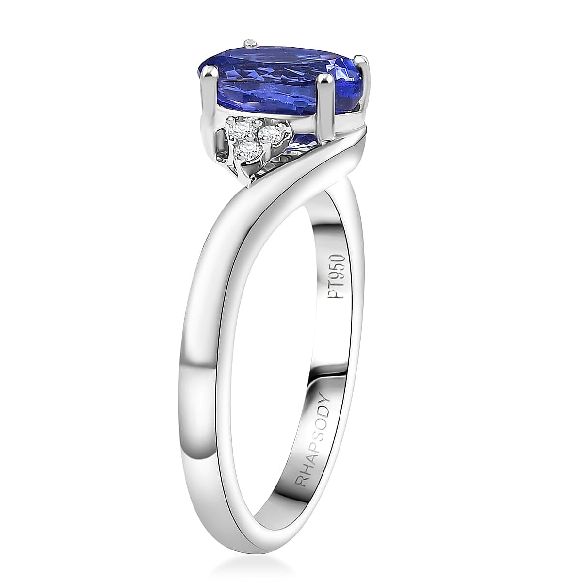 950 Platinum AAAA Tanzanite White Diamond VS-EF Solitaire Ring, Platinum Wt.6.07 Gms  2.802  Ct.