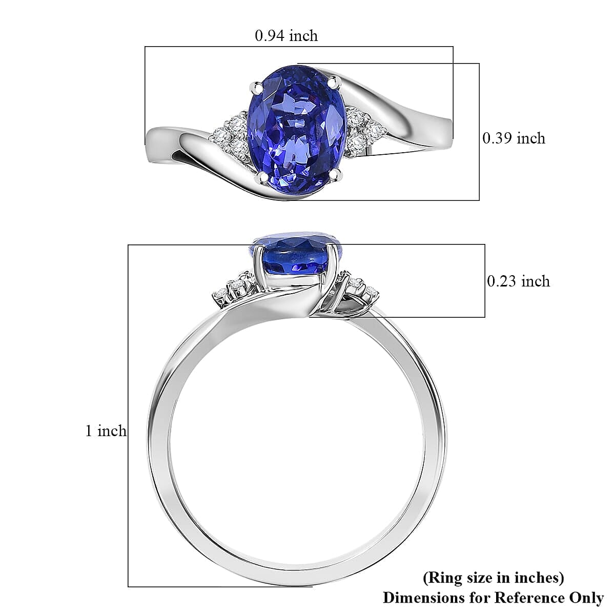 950 Platinum AAAA Tanzanite White Diamond VS-EF Solitaire Ring, Platinum Wt.6.07 Gms  2.802  Ct.