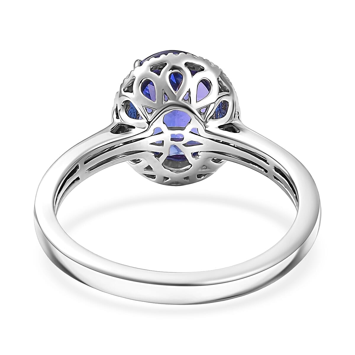 950 Platinum AAAA Tanzanite White Diamond EF, VS Solitaire Ring, Platinum Wt.1.27 Gms  3.190  Ct.