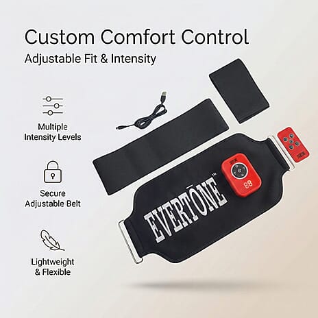 THE ULTIMATE FITNESS & TONING DEVICE - Evertone 3 in 1 Tone and Tight Belt With Red & Infra Red Light, EMS & Heat Therapy Theraputic Device