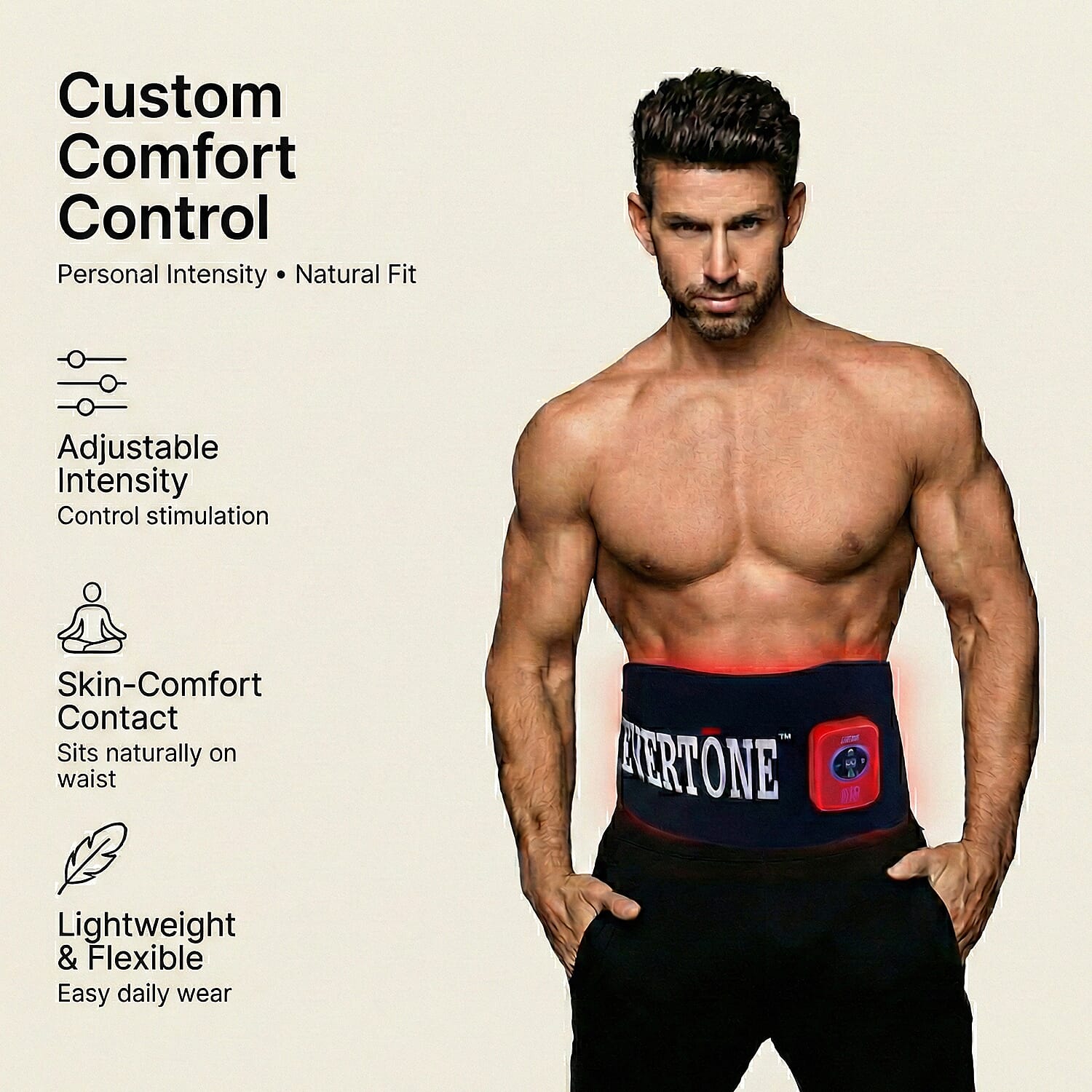 THE ULTIMATE FITNESS & TONING DEVICE - Evertone 3 in 1 Tone and Tight Belt With Red & Infra Red Light, EMS & Heat Therapy Theraputic Device