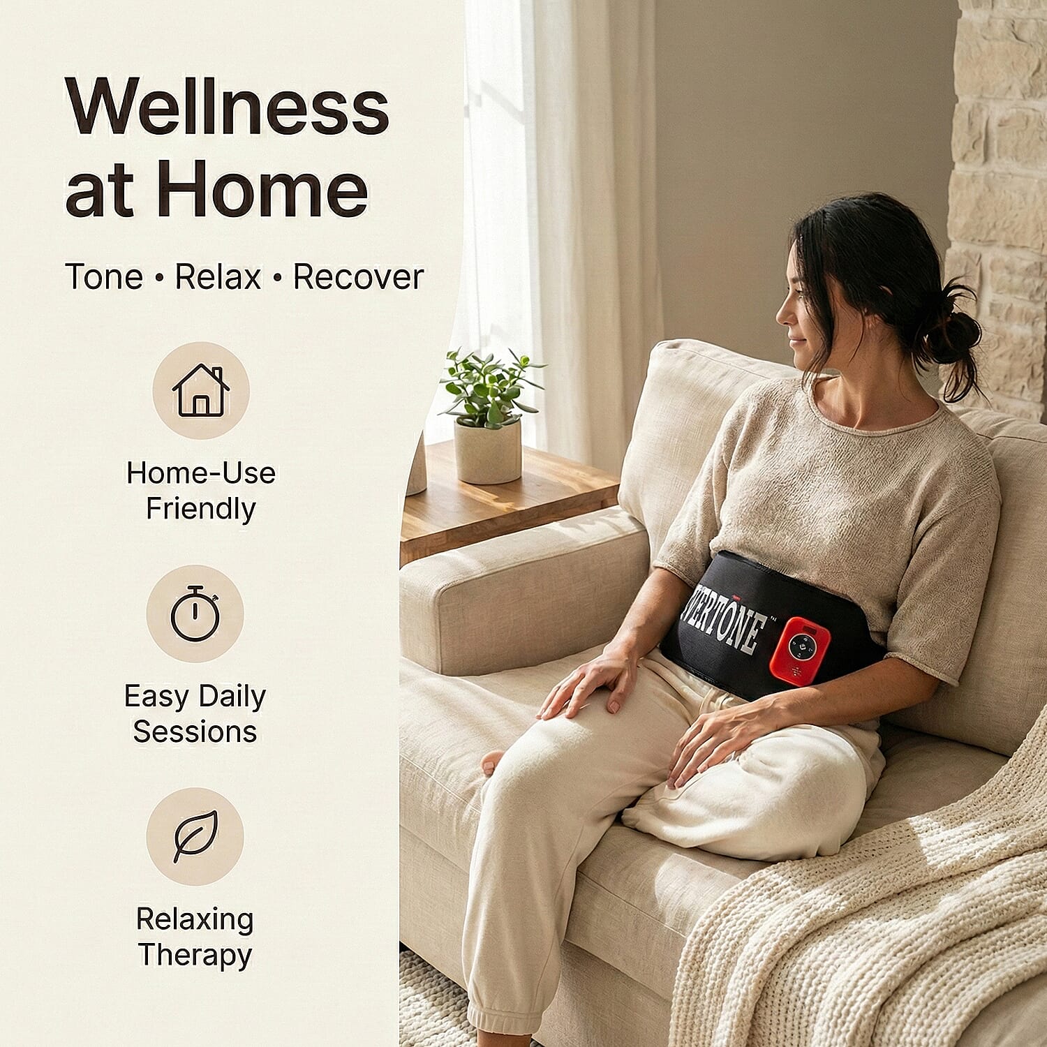 THE ULTIMATE FITNESS & TONING DEVICE - Evertone 3 in 1 Tone and Tight Belt With Red & Infra Red Light, EMS & Heat Therapy Theraputic Device