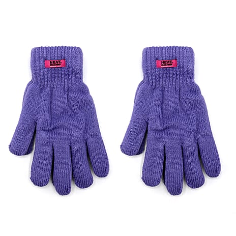 Heat Machine Ladies Acrylic Thermal Gloves (One Size) - Lilac