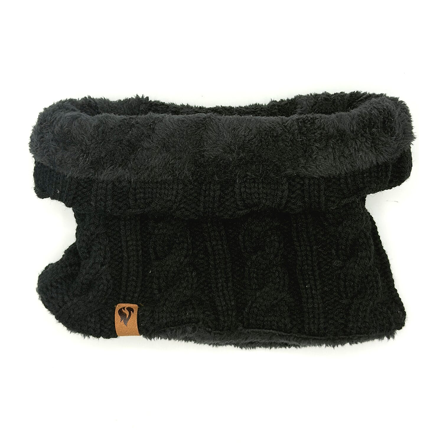 Ladies Cable Knit Fleece Lined Snood (One Size, 21 CM) - Black