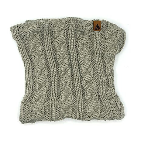 Ladies Cable Knit Fleece Lined Snood (One Size, 21 CM) - Stone