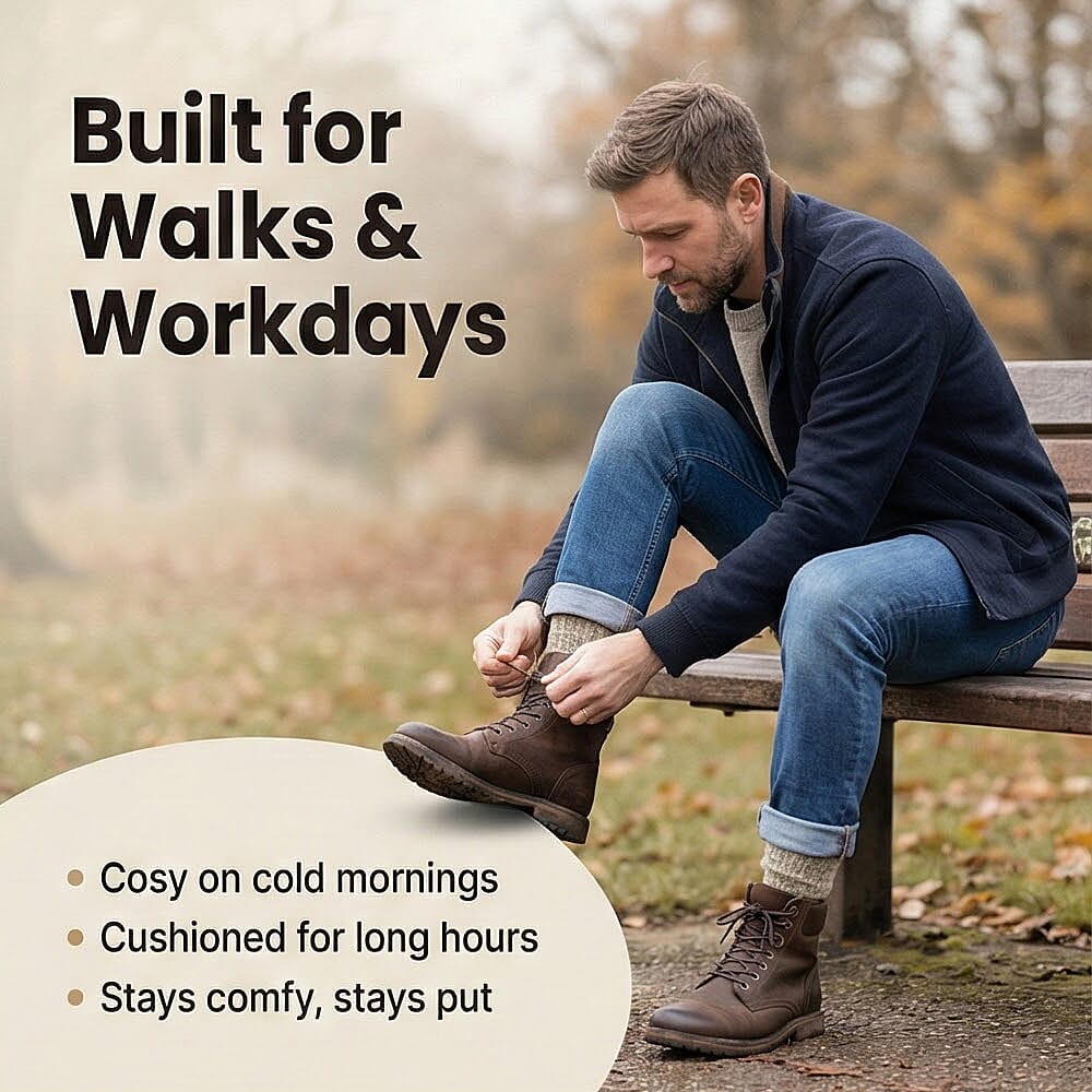 3 Pack ProHike Cushion Sole Wool Socks (UK 6-11) - Beige