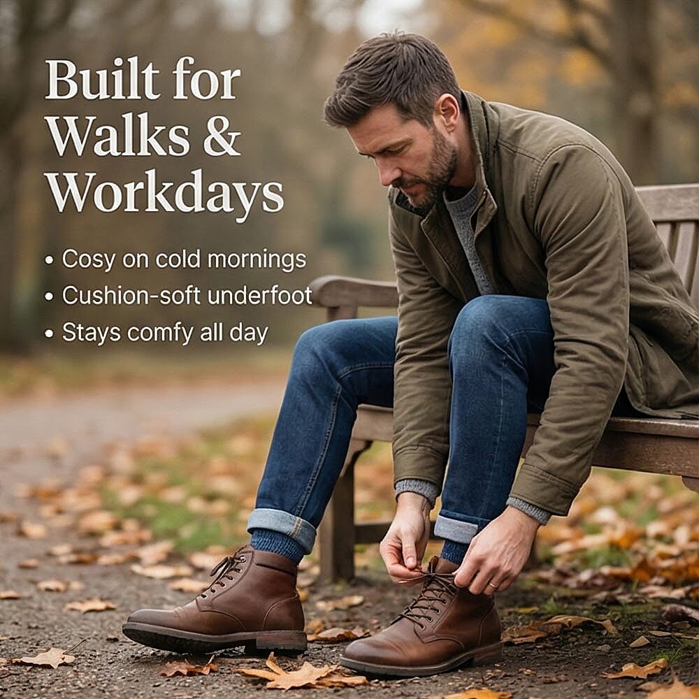 Mens 3 Pack ProHike Cushion Sole Wool Socks (UK 6-11) - Blue