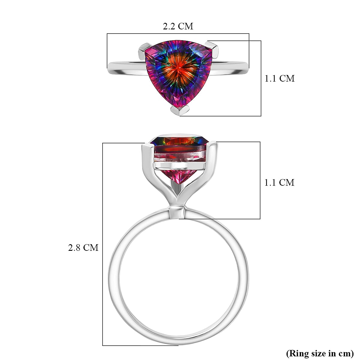 D'Joy Nebula Quartz Doublet Solitaire Ring in Platinum Overlay Sterling Silver 2.96 Ct.