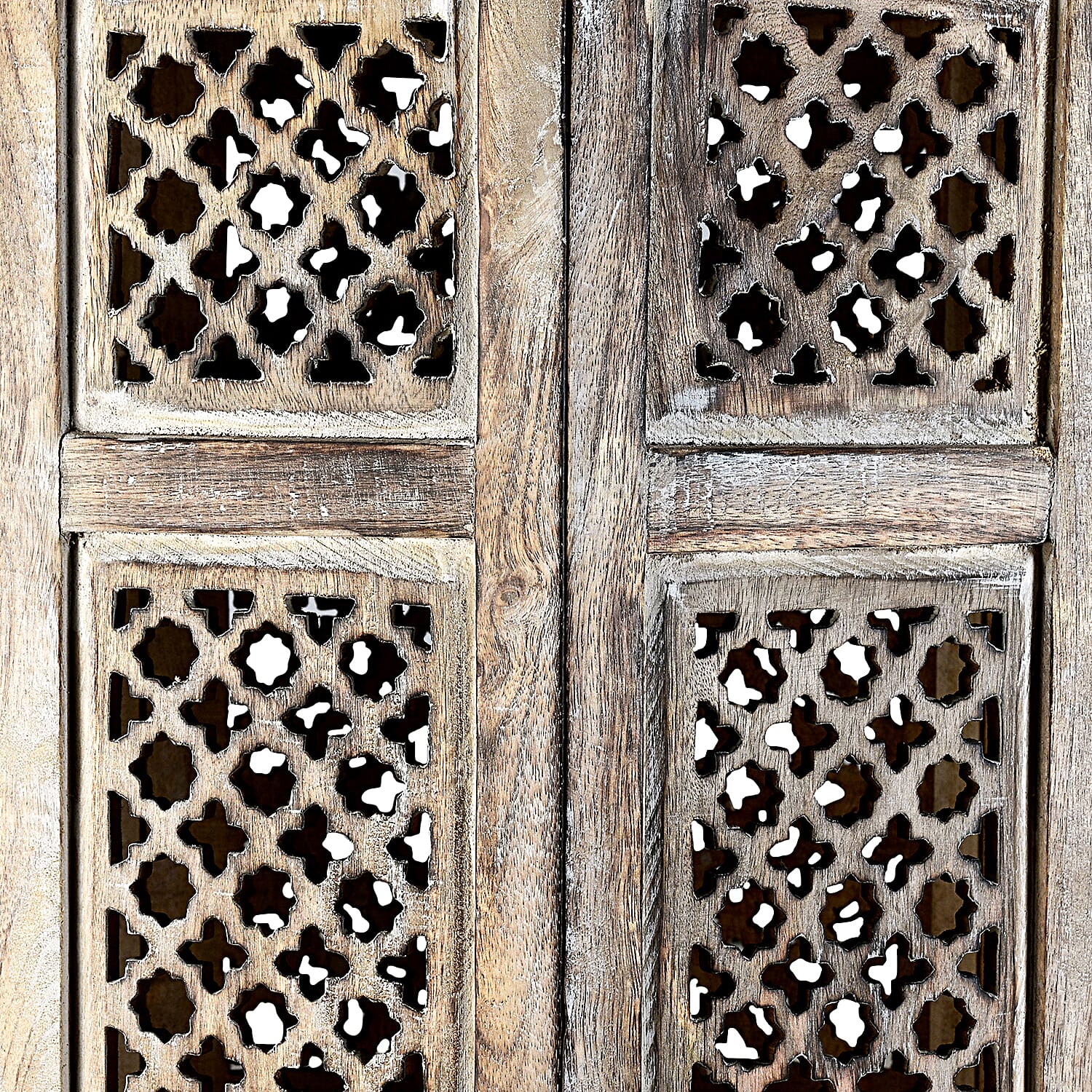 Bliss - Beyond Hand Carved Oxidized Pattern Table (53cm) - Silver - Brown