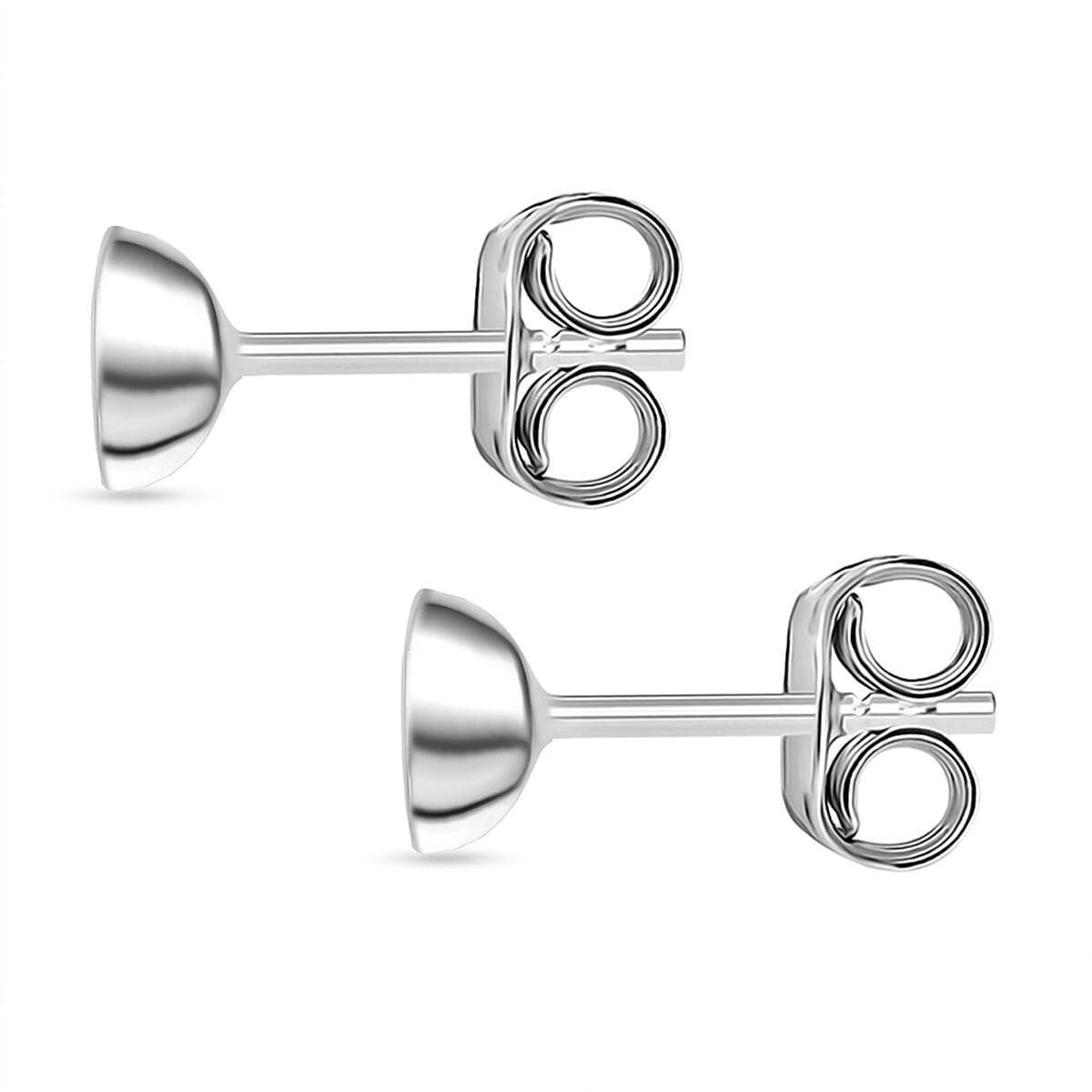 Luxuriant Lab Grown Diamond Solitaire Stud Push Post Earring in Rhodium Overlay Sterling Silver