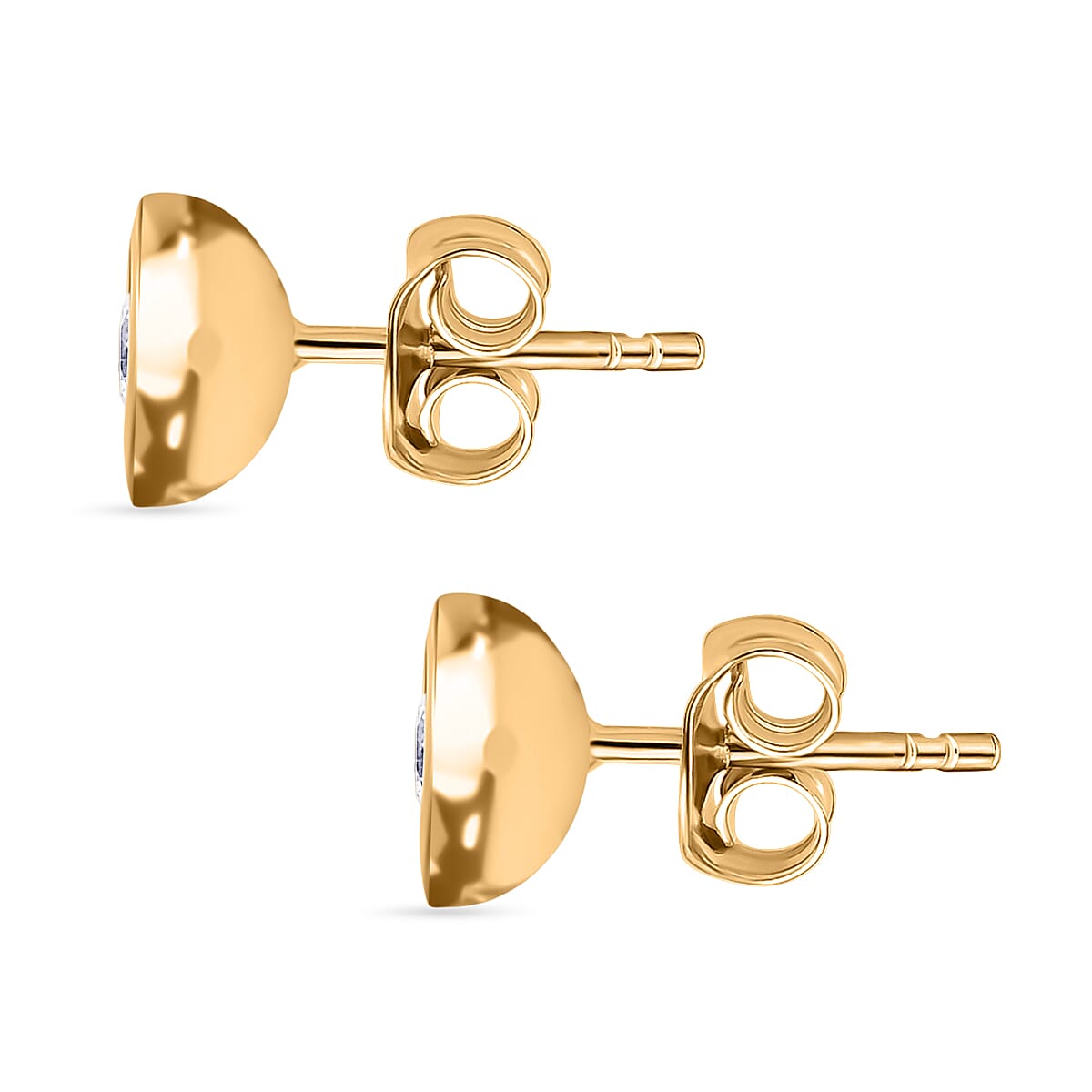 Luxuriant Lab Grown Diamond Solitaire Stud Push Post Earring in 18K Vermeil Yellow Gold Plated Sterling Silver