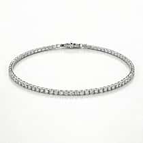 D'Joy Moissanite Line Bracelet (Size 7) in Rhodium Overlay Sterling Silver 2.88 Ct.